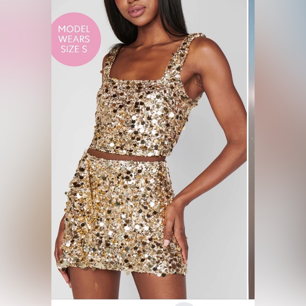 Show Me Your MuMu Silver Sequin Mini SKORT